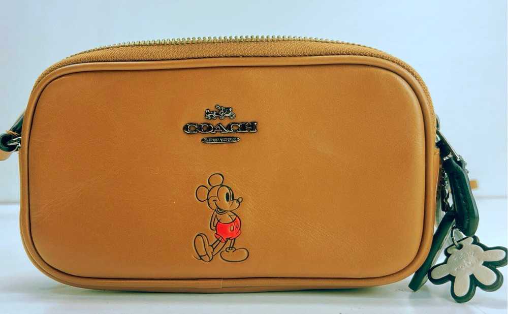 COACH 56268B Mickey Mouse Brown Leather Crossbody… - image 1