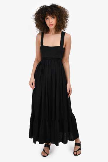 Chloe Black Linen Sleeveless Maxi Dress Size 34