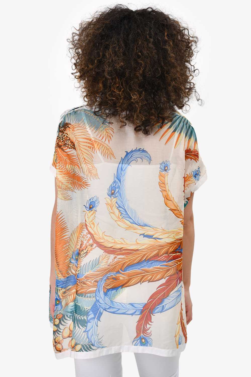 Hermès Multicoloured Bird Printed Side-Button Det… - image 4