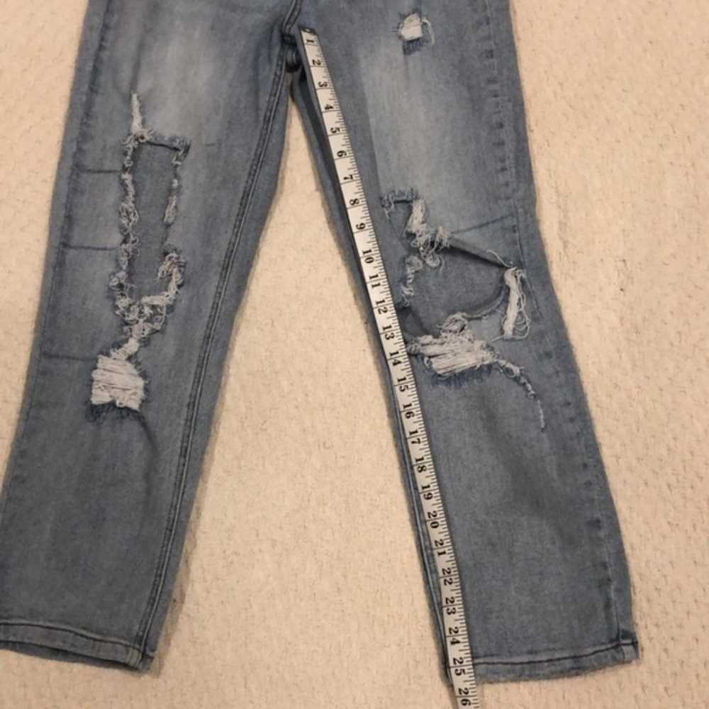 Risen Jeans High Waisted Destroyed Light Wash Wom… - image 4