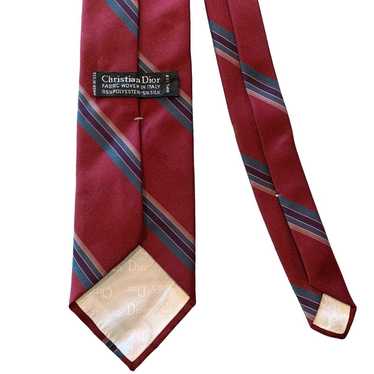 Men's Vintage Christian Dior maroon stripe tie