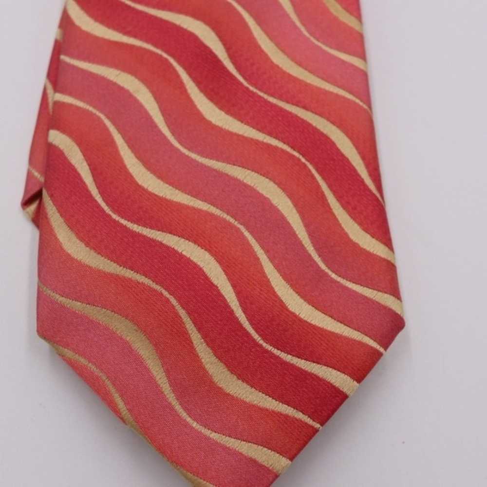 Ted Baker London Red Swirl Wavey Stripe Silk Neck… - image 4