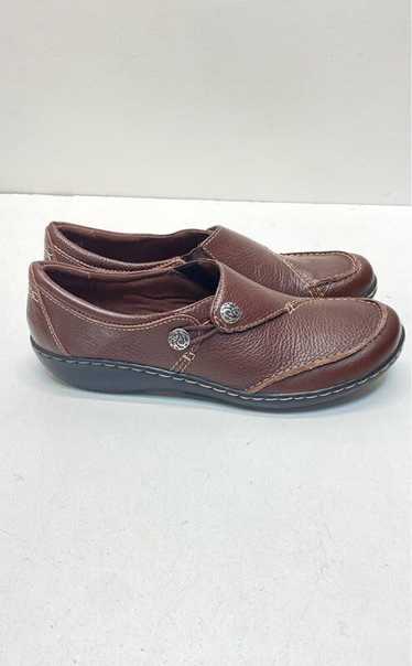 Clarks Leather Ashland Spin Q Slip On Shoes Brown 