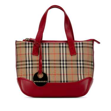 Tan Burberry Haymarket Check Handbag