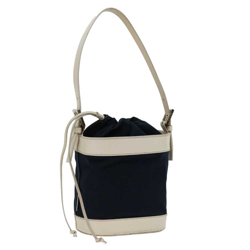 FENDI Hand Bag Canvas Navy White Auth hk1190 - image 1