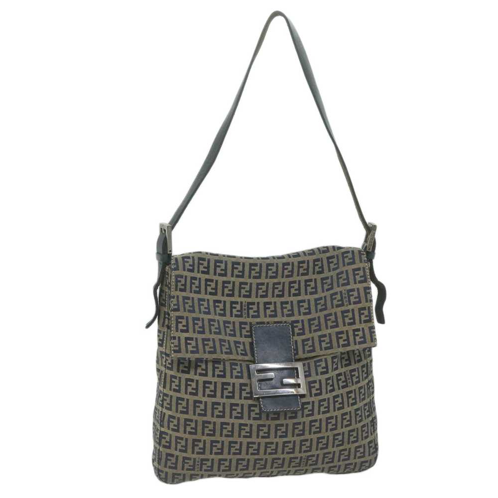 FENDI Zucchino Canvas Mamma Baguette Shoulder Bag… - image 1