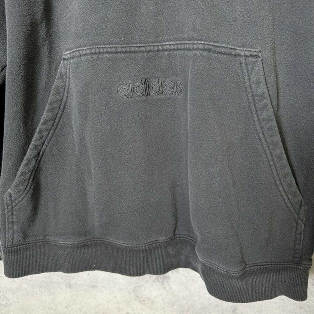 Vintage Adidas Hoodie Mens 2XL Black 1/2 Zip Swea… - image 4