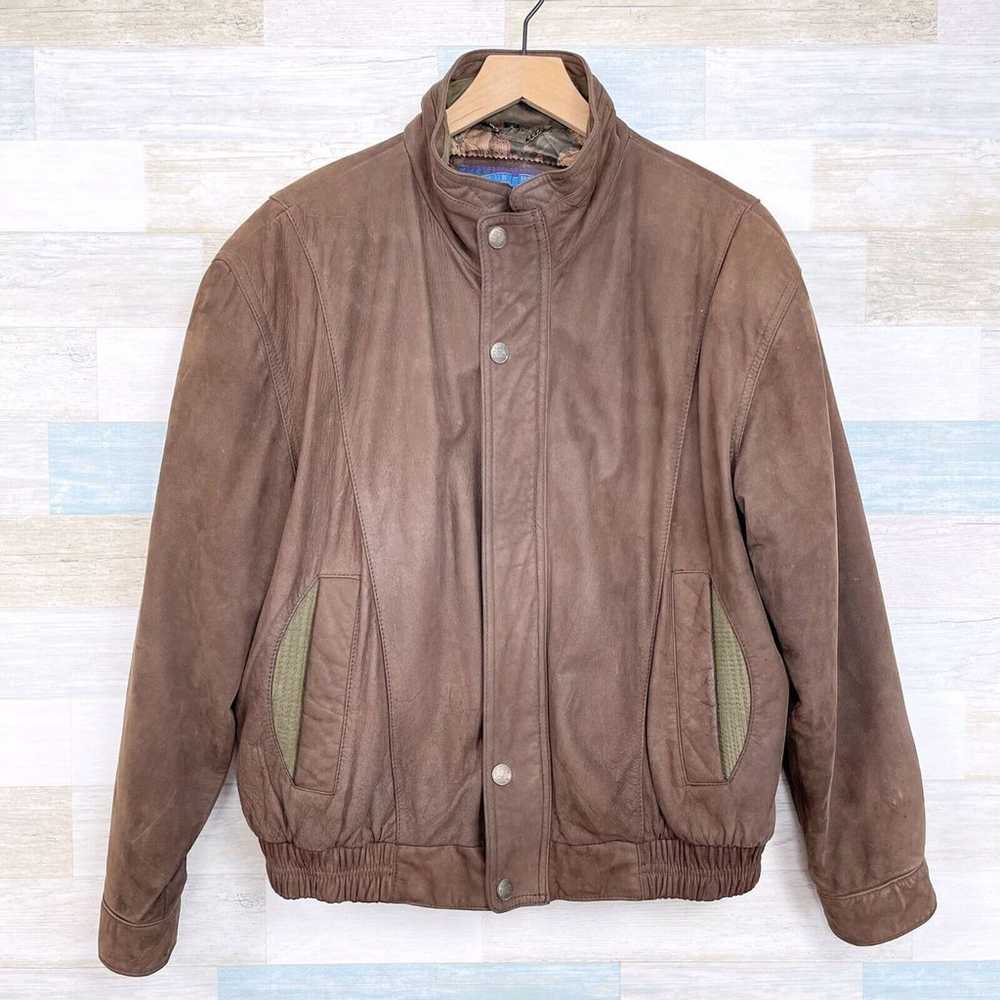 Members Only VTG Soft Genuine Leather Jacket Brow… - image 1