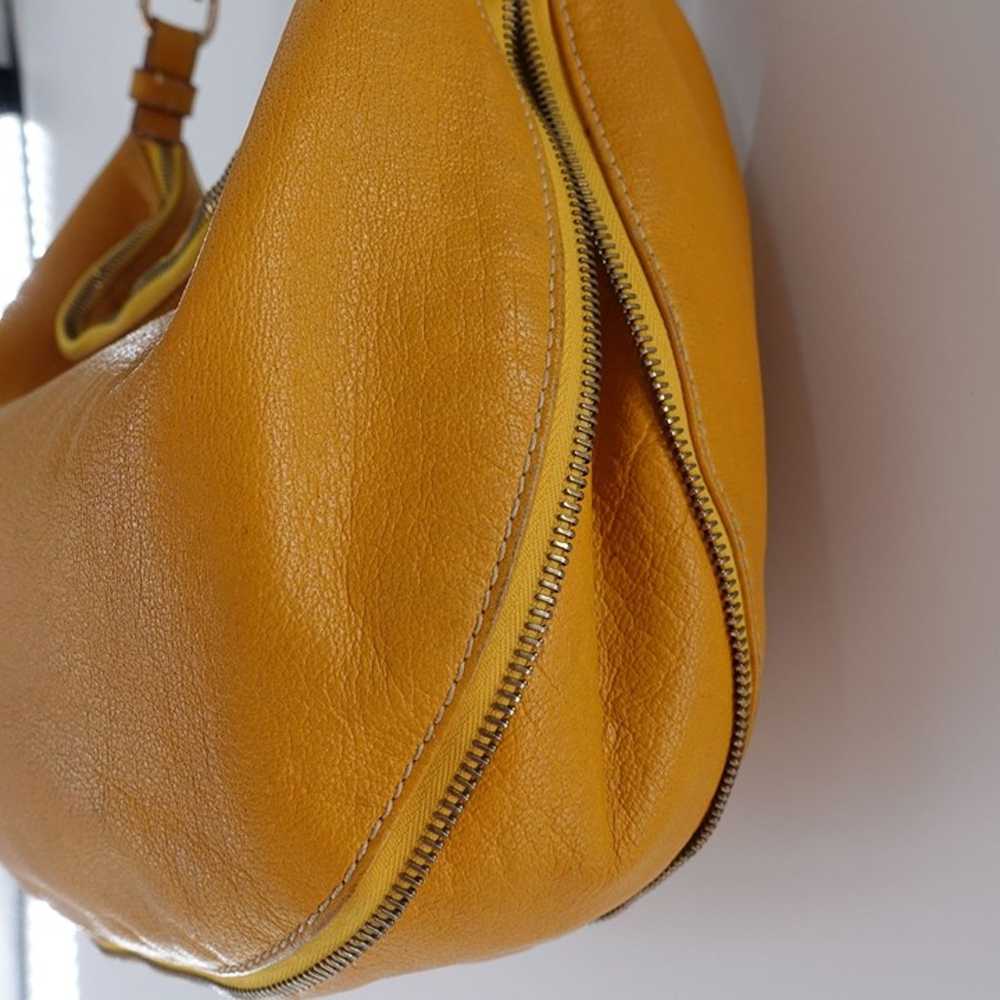Dooney & Bourke Golden Yellow Leather Hobo Should… - image 4