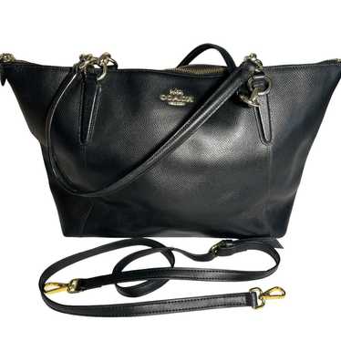 Coach Zip Top Leather Chain Detail Ava Tote