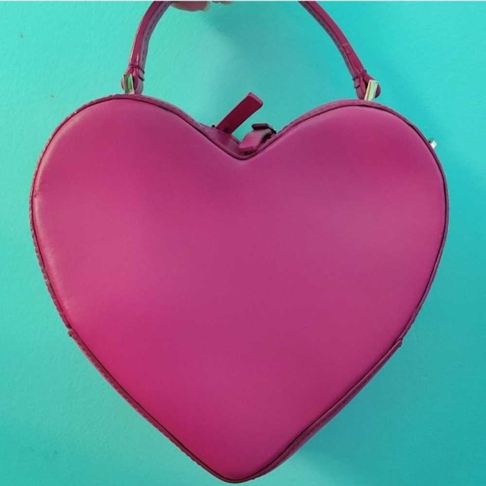 Rare Fuschia Pink Flirt Heart Purse Kate Spade Cr… - image 3