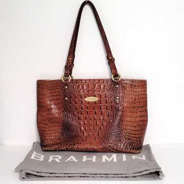 Brahmin Melbourne Asher Med. Leather Tote w/ Faux… - image 1