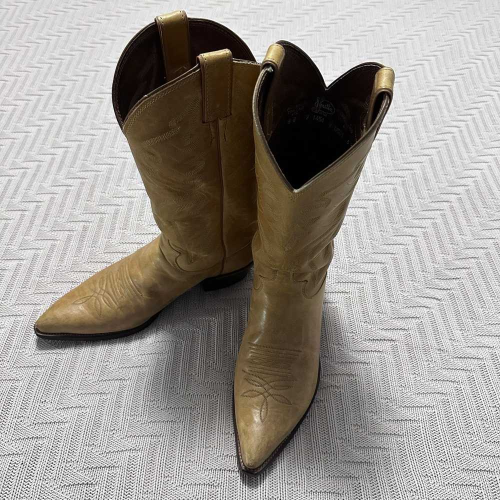 Justin Boots Justin Boots blonde leather Western … - image 1