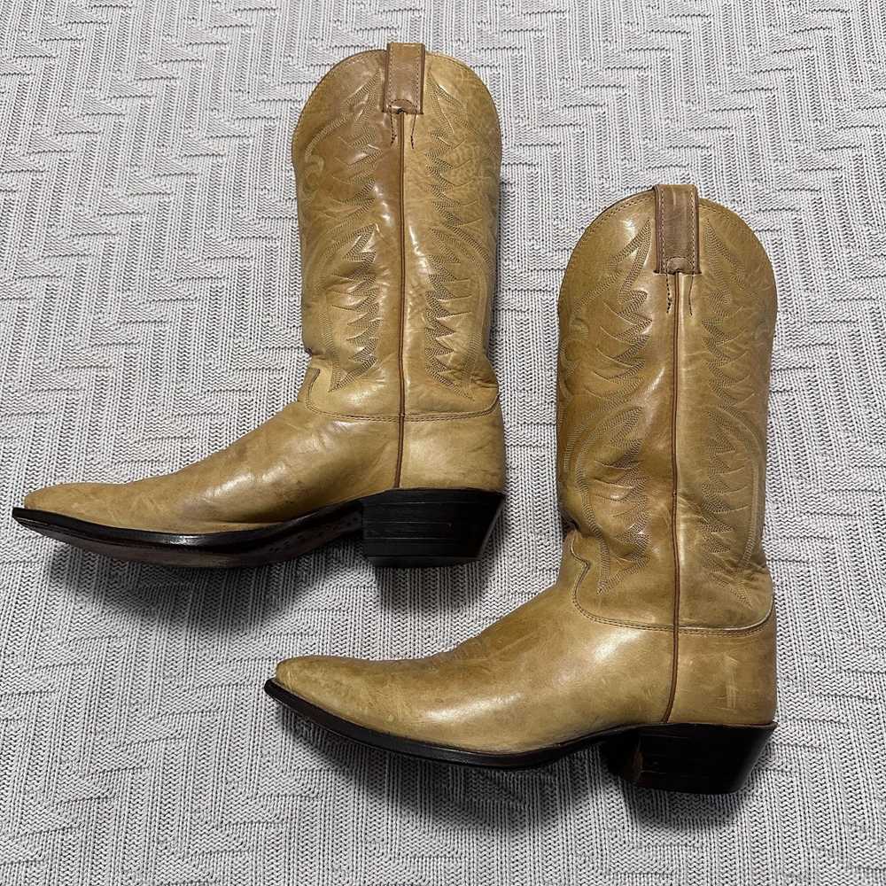 Justin Boots Justin Boots blonde leather Western … - image 2