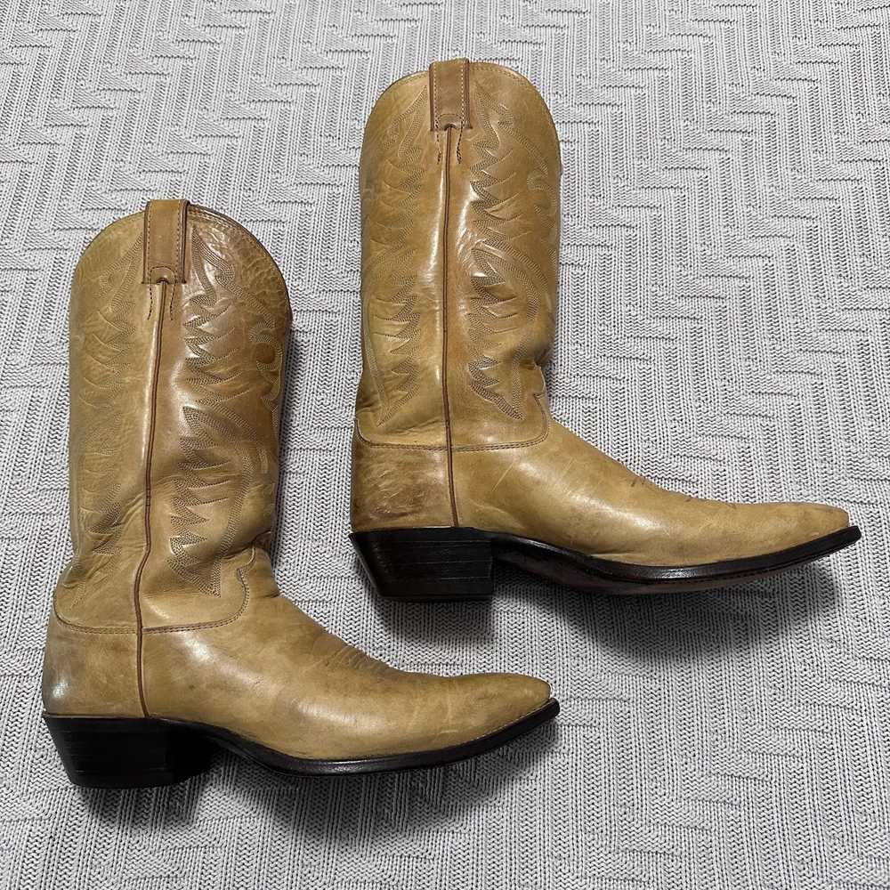 Justin Boots Justin Boots blonde leather Western … - image 3