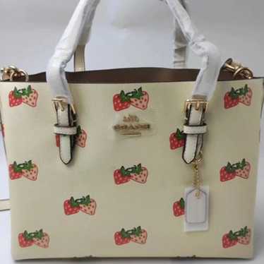 Coach Mollie Tote 25 With Strawberry Print strawbe
