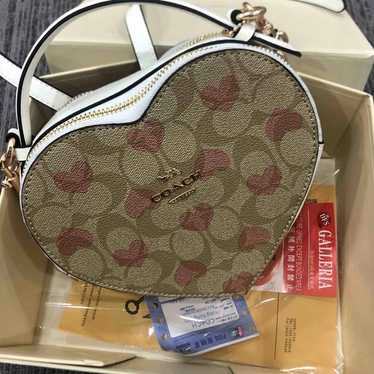 Coach Heart Crossbody In Signature Canvas With Hea