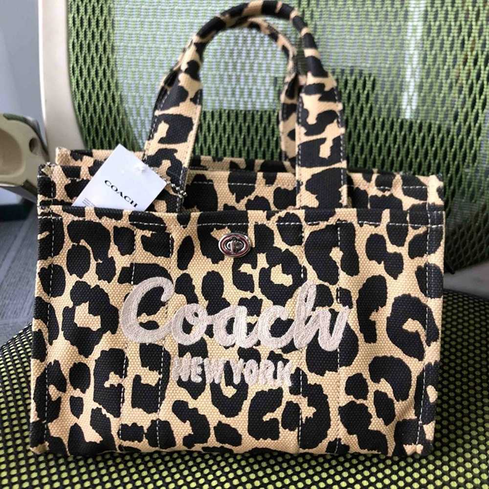 COACH Cargo 26 Leopard print embroidered Tote Tot… - image 1