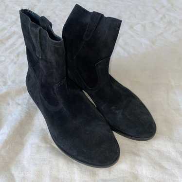 Rebecca Minkoff Ankle Boots Black Leather Suede Pu