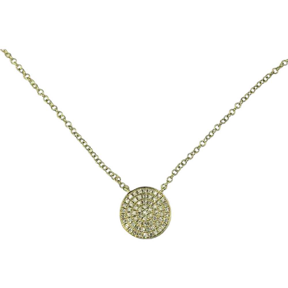 14 Karat Yellow Gold and Pave Diamond Pendant Nec… - image 1