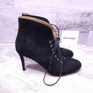 Corso Como Myer Lace Up Heeled Suede Ankle Boot Bl