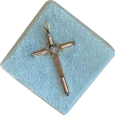 Antique Edwardian Diamond Cross 15k Gold