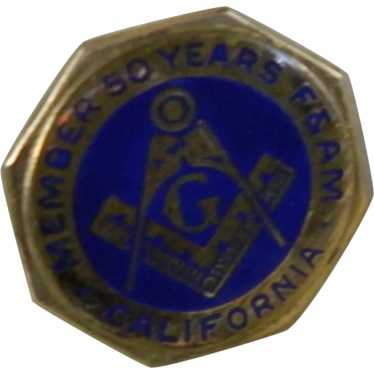 Vintage Masons 50 Years Membership Lapel Pin / / … - image 1