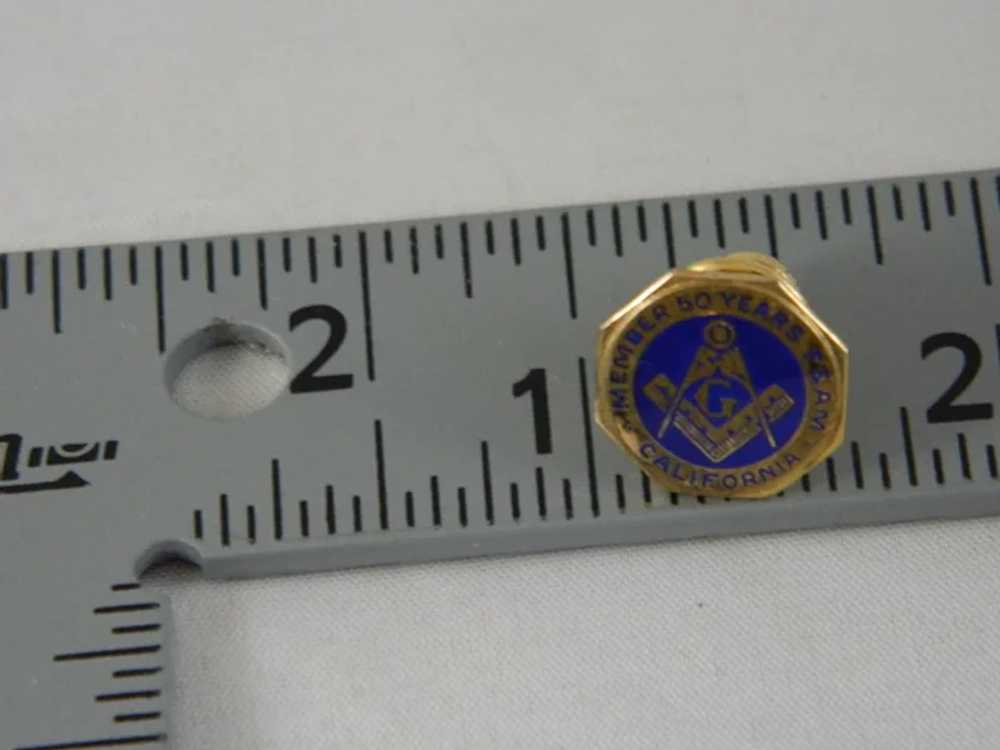 Vintage Masons 50 Years Membership Lapel Pin / / … - image 3