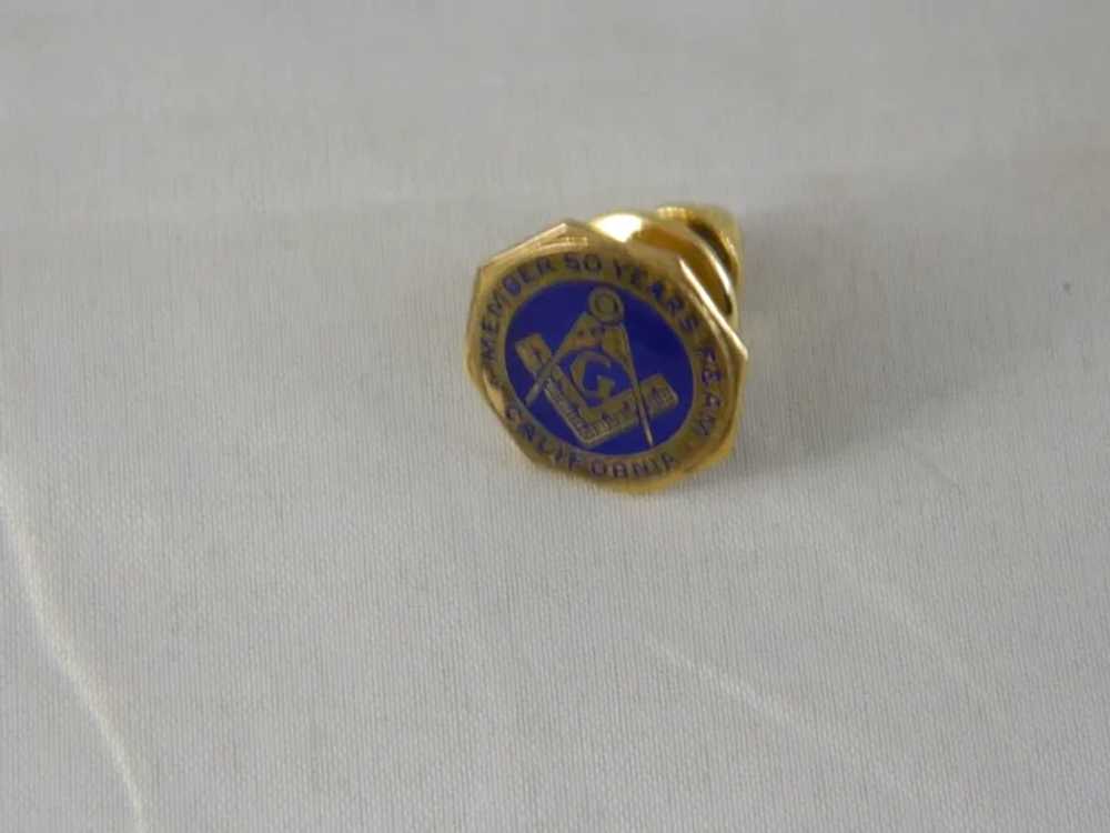 Vintage Masons 50 Years Membership Lapel Pin / / … - image 4
