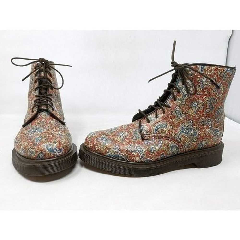DR. MARTENS JEFFERY CHUKKA BOOTS RED BLUE PAISLEY… - image 1