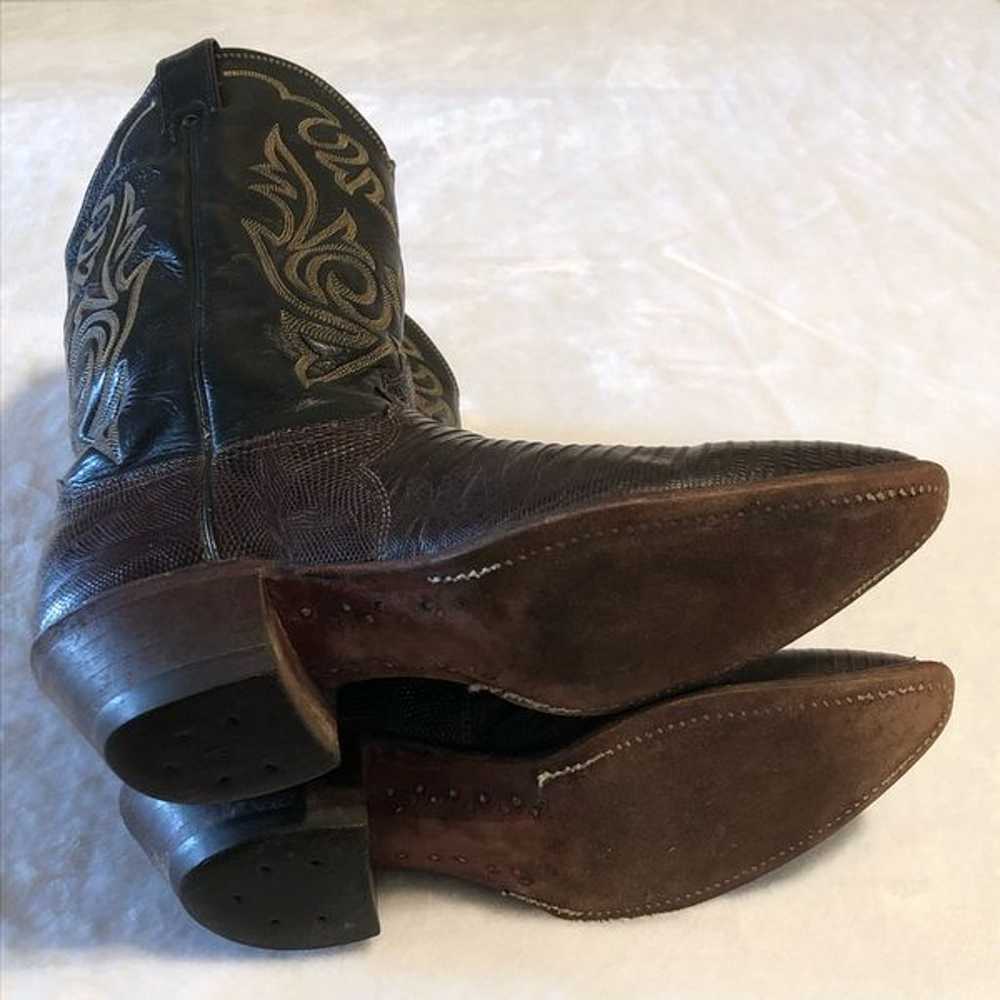 Vintage Justin Genuine Leather & Lizard Skin West… - image 8