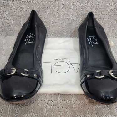 AGL Monika Womens Size 38.5 Black Cap Toe Leather… - image 1