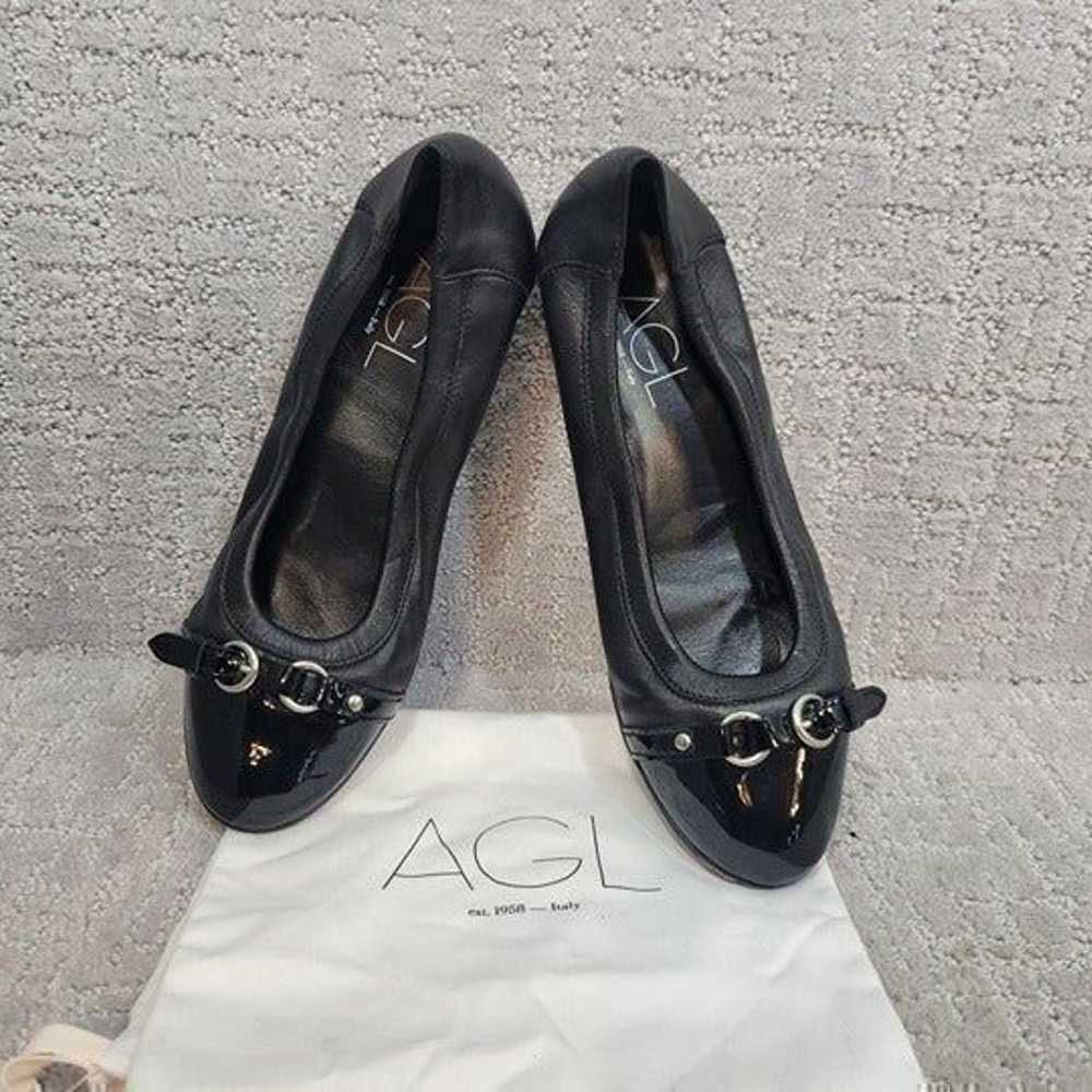 AGL Monika Womens Size 38.5 Black Cap Toe Leather… - image 2