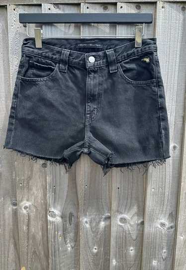 90's Vintage Bella Freud Grey Black Denim Frayed S