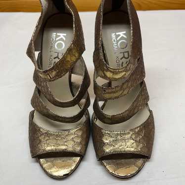 Michael Kors metallic bronze heels