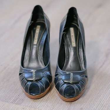 Via Spiga genuine black leather heels