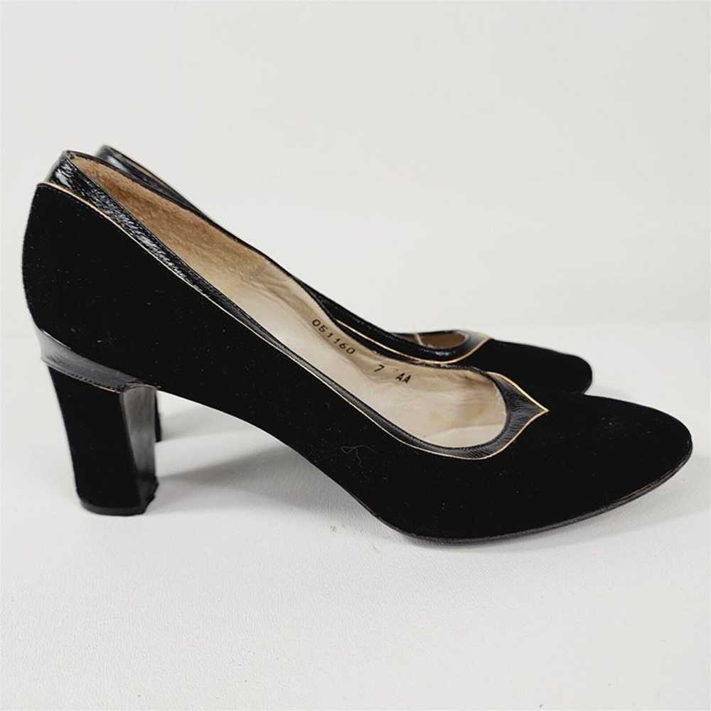 Vintage Palizzio Black Suede Leather Block Heels … - image 2