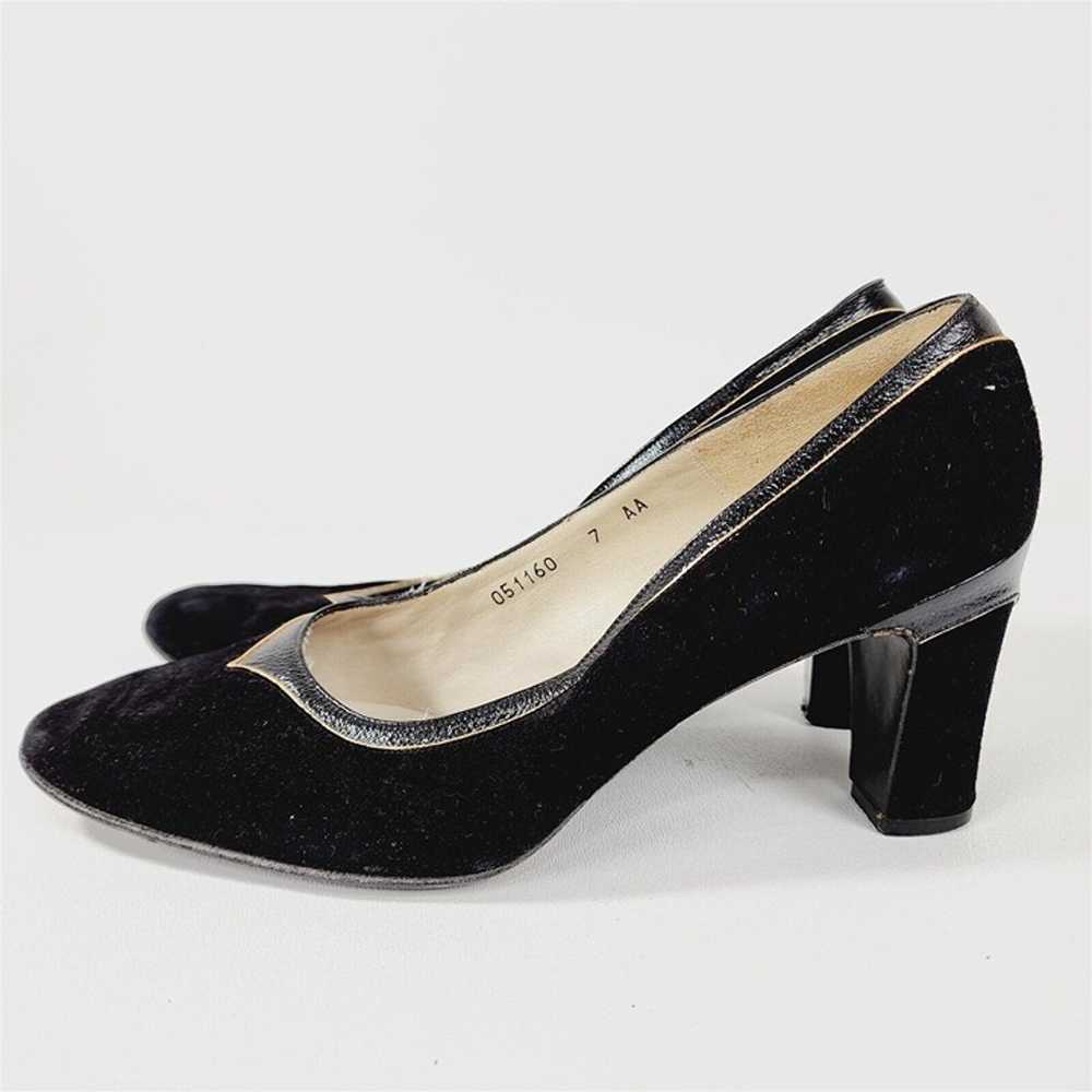 Vintage Palizzio Black Suede Leather Block Heels … - image 8