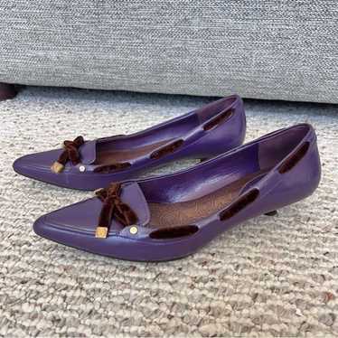 Cole Haan Lyanne Leather Purple Kitten Heels