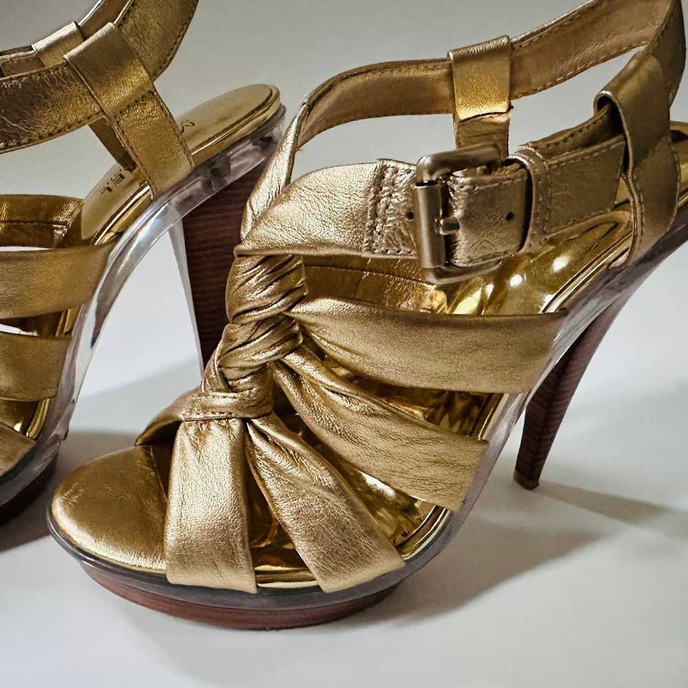 Michael Kors sz 7.5 leather strappy platform heels - image 6