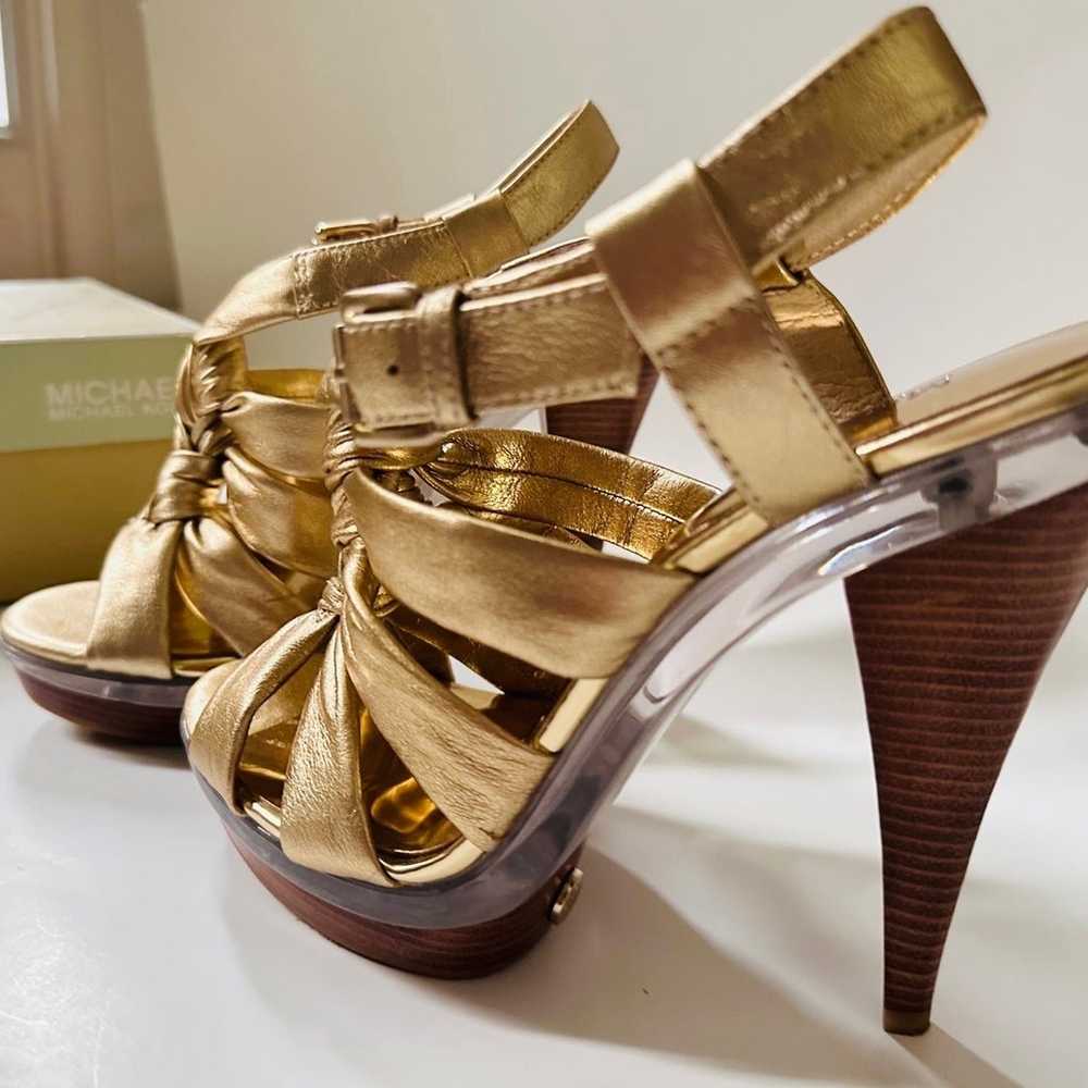 Michael Kors sz 7.5 leather strappy platform heels - image 8