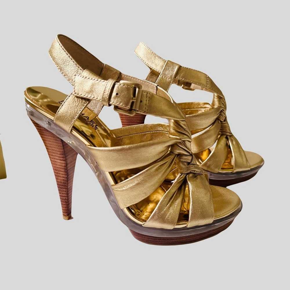 Michael Kors sz 7.5 leather strappy platform heels - image 9