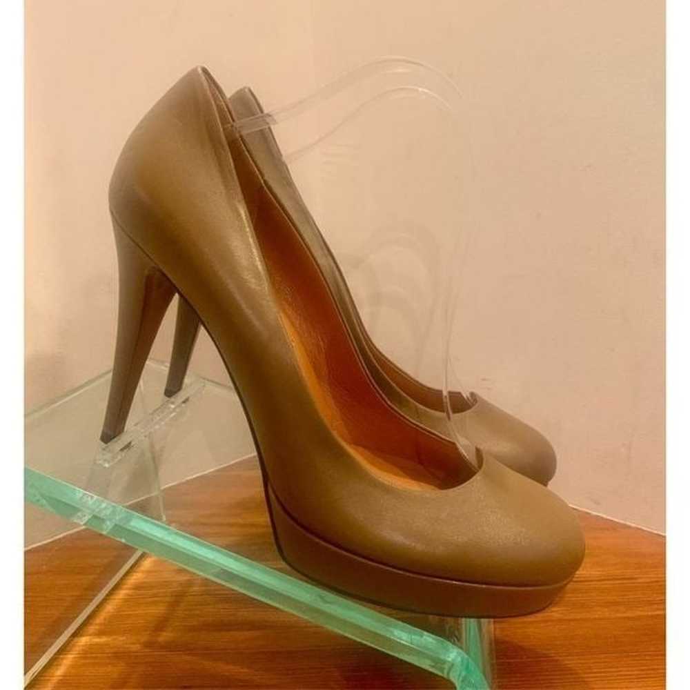 Gucci Womens Brown Leather Platform Pumps Stilett… - image 2