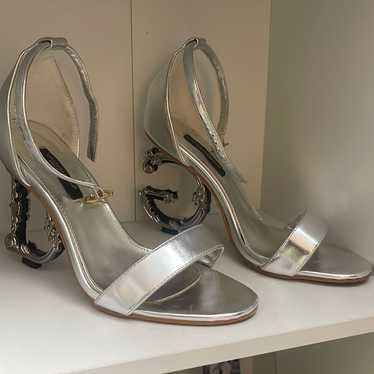 silver metallic heels dolce heels - image 1