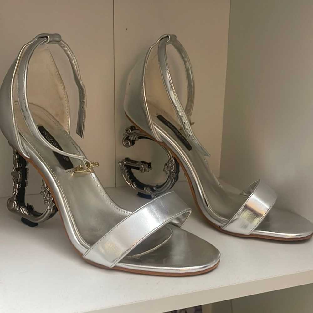 silver metallic heels dolce heels - image 2