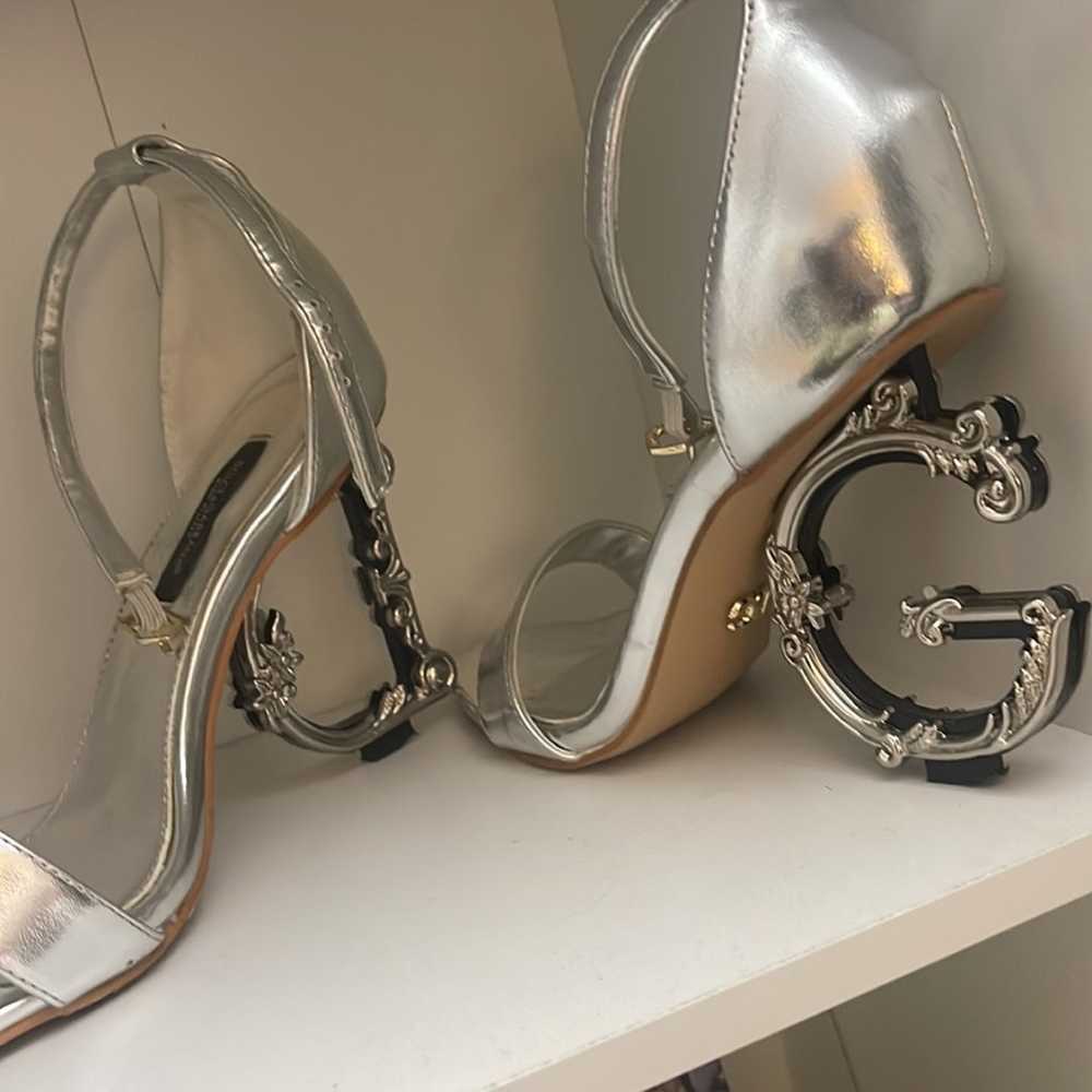 silver metallic heels dolce heels - image 5