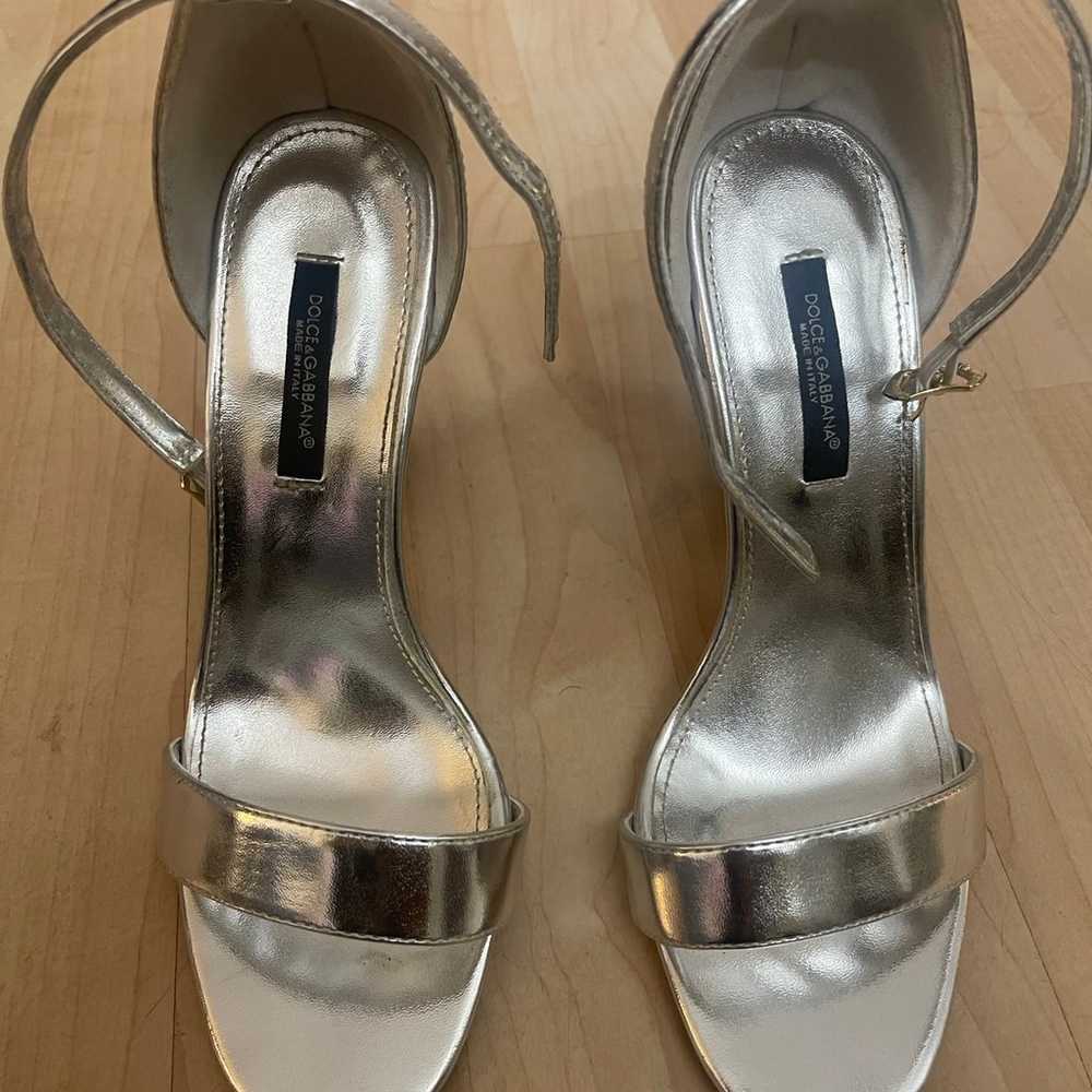 silver metallic heels dolce heels - image 6
