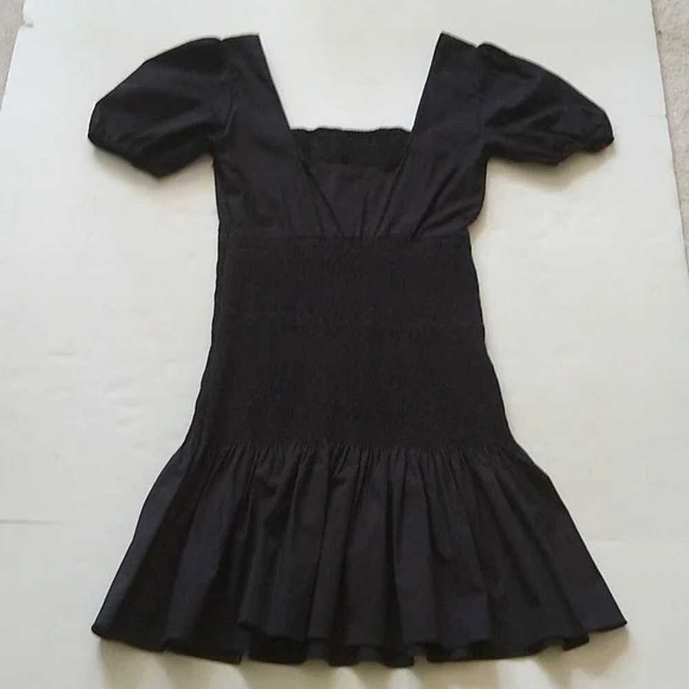 Zara black cotton smocked crinkle sheath puffed s… - image 3