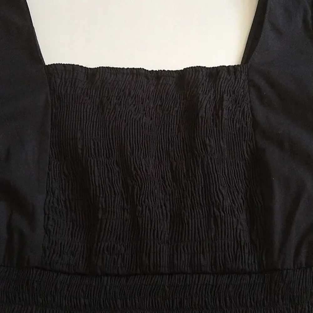 Zara black cotton smocked crinkle sheath puffed s… - image 6