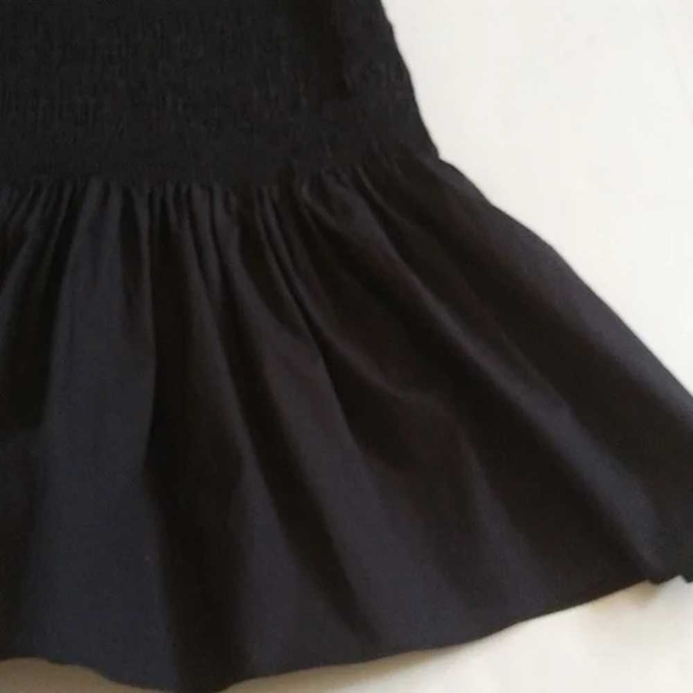Zara black cotton smocked crinkle sheath puffed s… - image 7